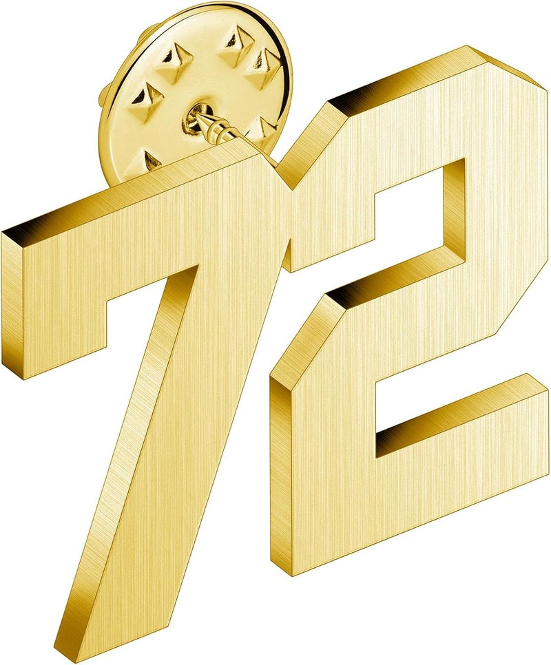 AMITER Personalized 0-100 Number Lapel Pins, 18K Gold Brooch Pin Tie Tacks for Suits, Neckties, Hats, Men & Women - Image 1